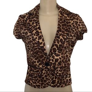 Costa Blanca Leopard Print SL Blazer Suit Top